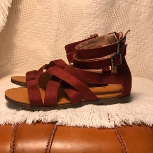 SOLD A New Day Red Suede Sandals Size 8.5